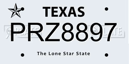 PRZ8897 Texas License Plate