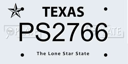 PS2766 Texas License Plate