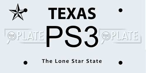PS3 Texas License Plate