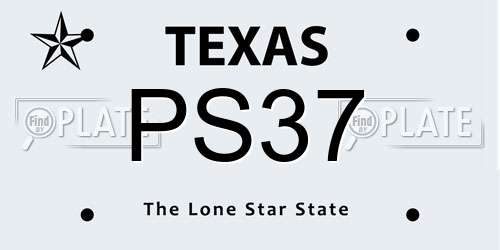 PS37 Texas License Plate