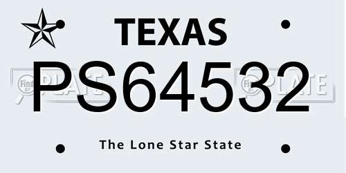 PS64532 Texas License Plate