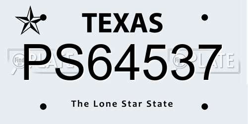 PS64537 Texas License Plate