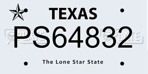 PS64832 Texas License Plate