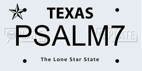 PSALM7 Texas License Plate
