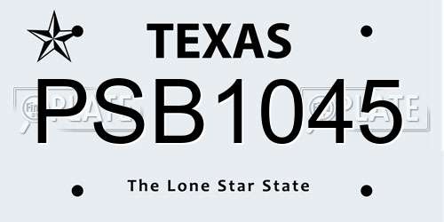 PSB1045 Texas License Plate