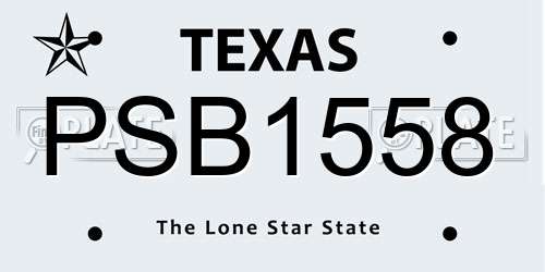 PSB1558 Texas License Plate