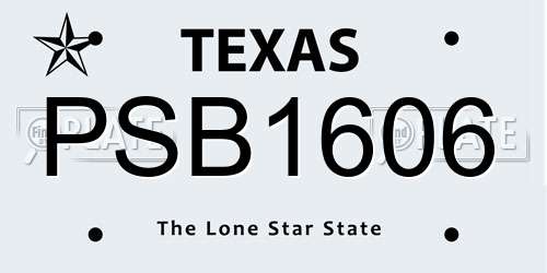 PSB1606 Texas License Plate
