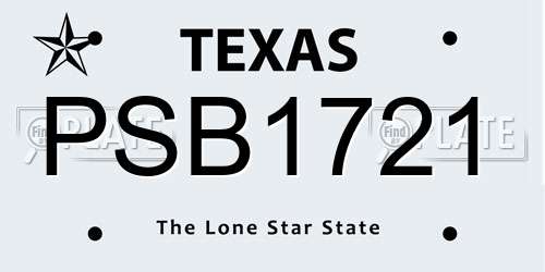 PSB1721 Texas License Plate