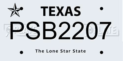 PSB2207 Texas License Plate