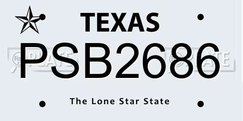 PSB2686 Texas License Plate