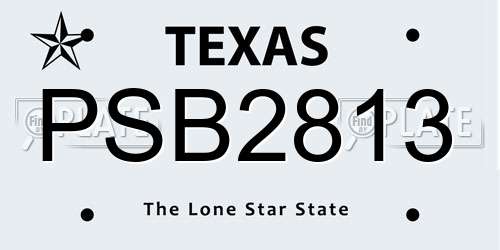 PSB2813 Texas License Plate