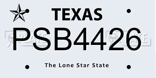 PSB4426 Texas License Plate