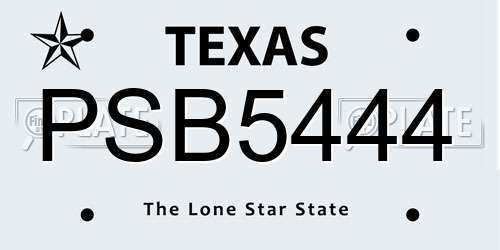 PSB5444 Texas License Plate