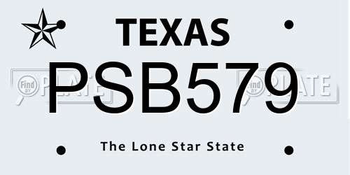 PSB579 Texas License Plate
