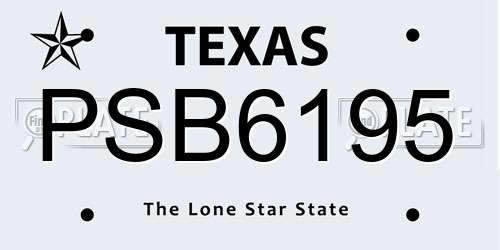 PSB6195 Texas License Plate