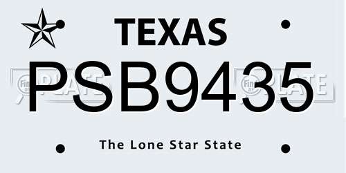 PSB9435 Texas License Plate