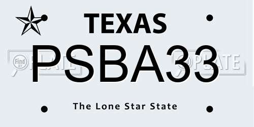 PSBA33 Texas License Plate