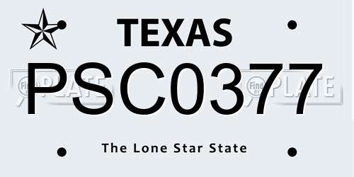 PSC0377 Texas License Plate