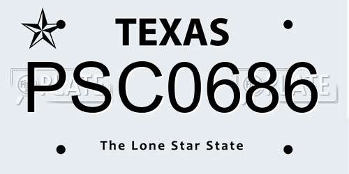 PSC0686 Texas License Plate