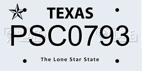 PSC0793 Texas License Plate