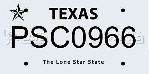 PSC0966 Texas License Plate