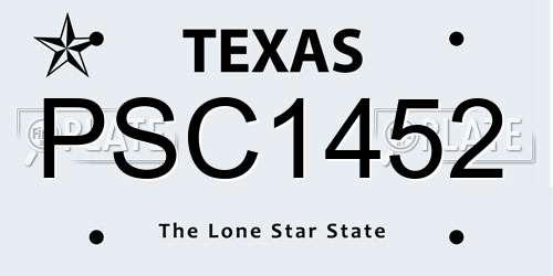 PSC1452 Texas License Plate