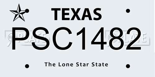 PSC1482 Texas License Plate