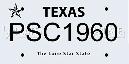 PSC1960 Texas License Plate
