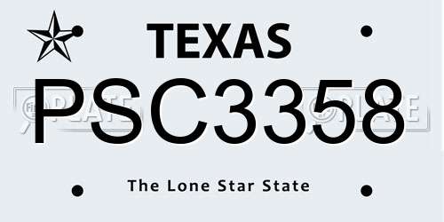 PSC3358 Texas License Plate