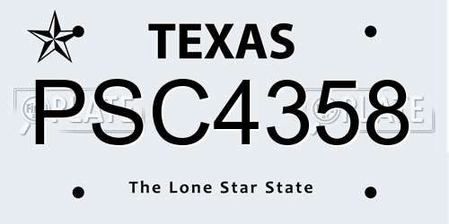 PSC4358 Texas License Plate