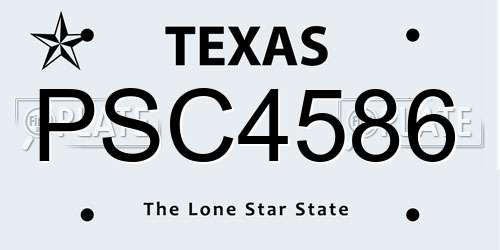 PSC4586 Texas License Plate