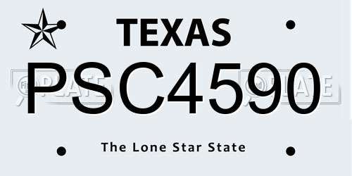 PSC4590 Texas License Plate