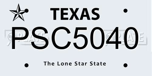 PSC5040 Texas License Plate