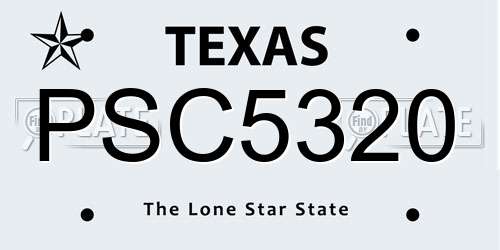 PSC5320 Texas License Plate