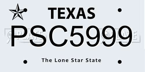 PSC5999 Texas License Plate