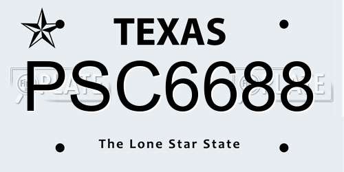PSC6688 Texas License Plate