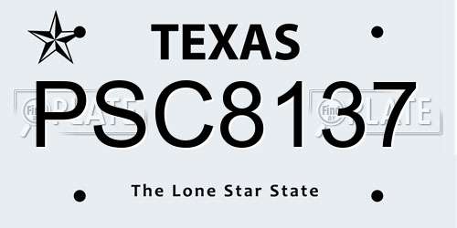PSC8137 Texas License Plate
