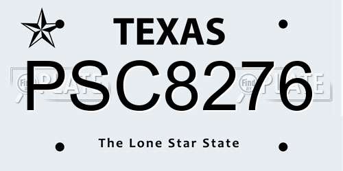 PSC8276 Texas License Plate