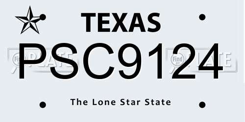 PSC9124 Texas License Plate