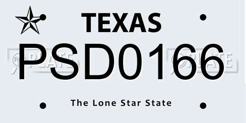 PSD0166 Texas License Plate