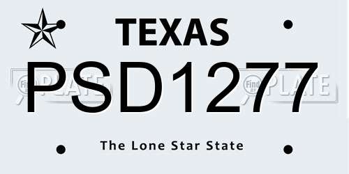 PSD1277 Texas License Plate