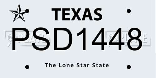PSD1448 Texas License Plate