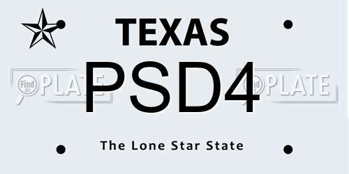 PSD4 Texas License Plate