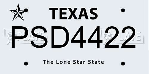PSD4422 Texas License Plate