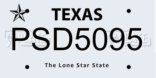 PSD5095 Texas License Plate