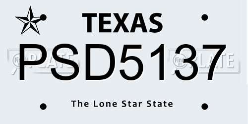 PSD5137 Texas License Plate