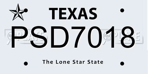 PSD7018 Texas License Plate