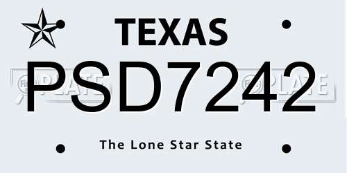 PSD7242 Texas License Plate