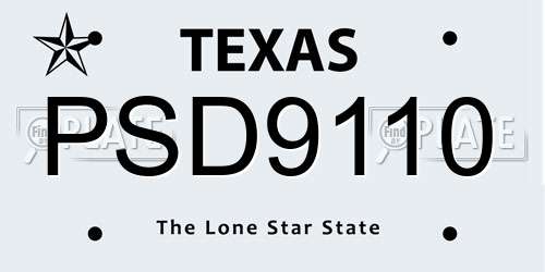 PSD9110 Texas License Plate