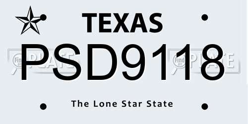 PSD9118 Texas License Plate